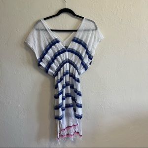 lemlem cover up tunic blue white stripe L